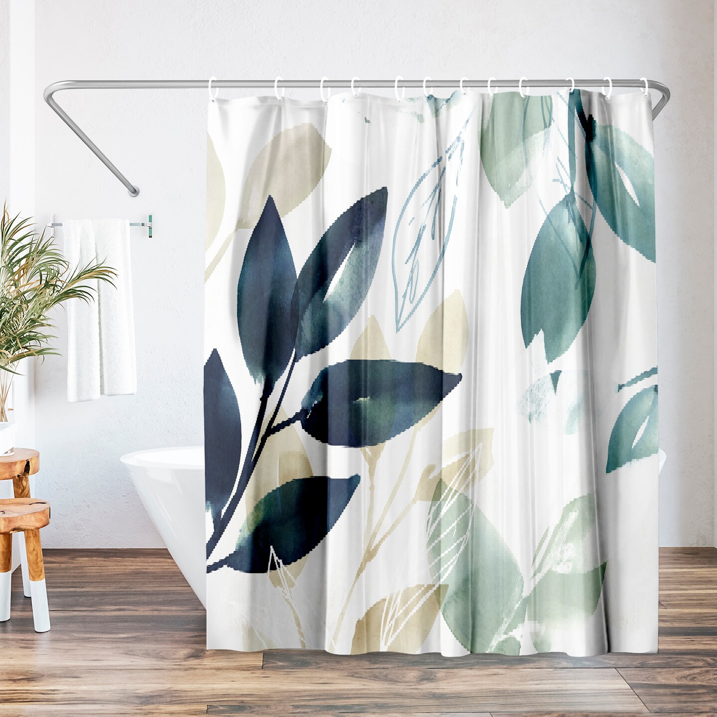 Americanflat 71" x 74" Shower Curtain, Green Sleeves I by PI Creative Art