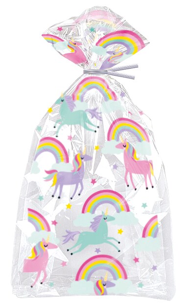 Rainbow &#x26; Unicorn Cellophane Bags, 20ct