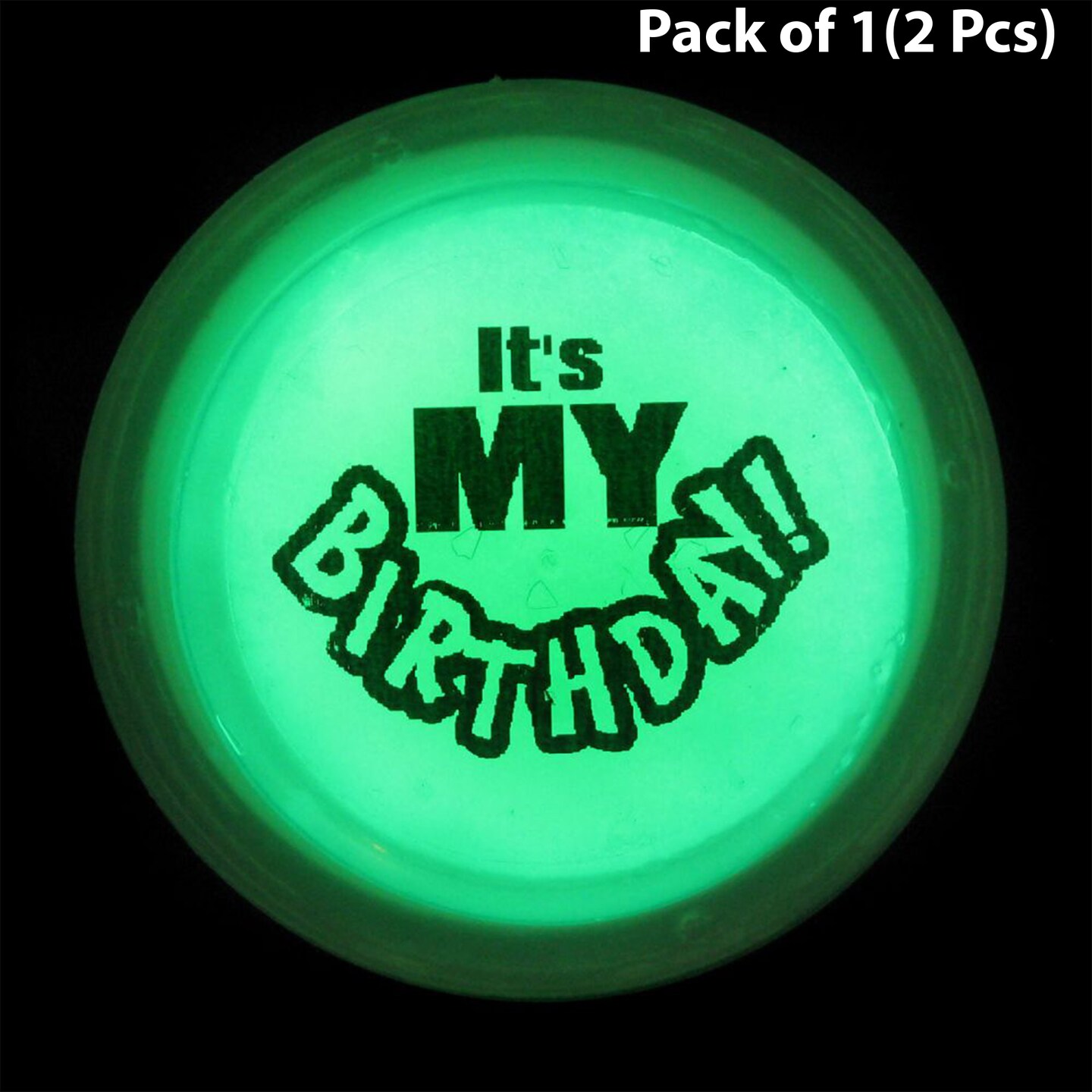 Glow Button - It&#x27;s My Birthday 3 inch diameter glow circle, with luminous precision | MINA&#xAE;