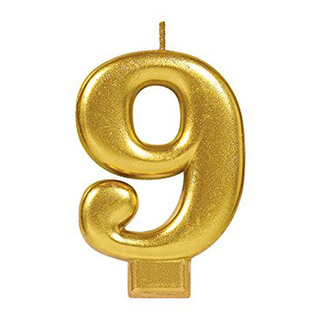 Metallic Gold Numeral #9 Candle | Michaels