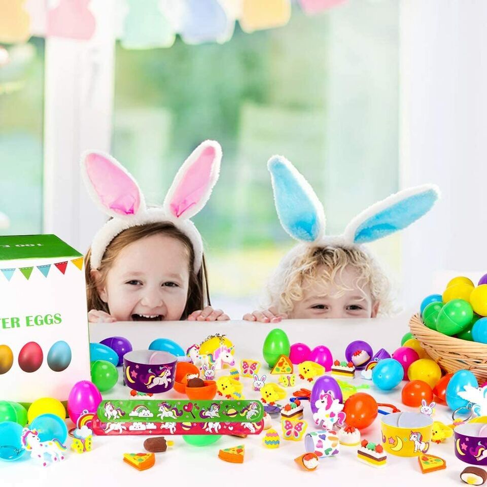 2.25 Inches Mixed Easter Eggs with Toys 100 packs