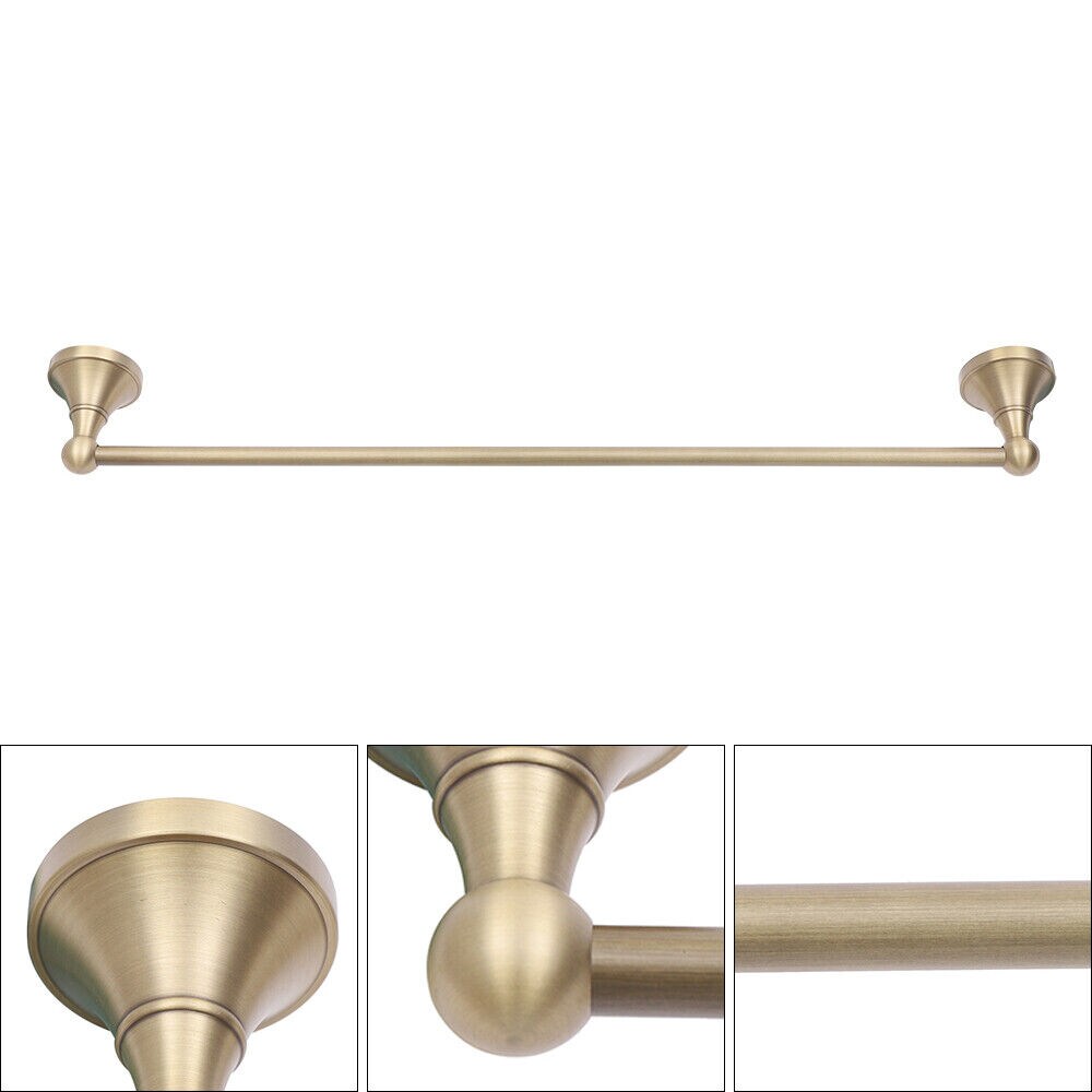 Kitcheniva Wall Mounted Brushed Brass Bathroom Towel Rail Rod