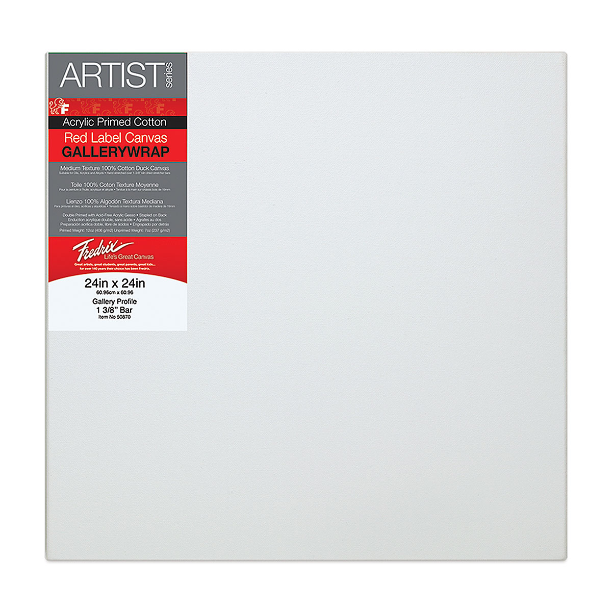 Fredrix Profile Cotton Canvas - 24&#x22; x 24&#x22;, Gallerywrap