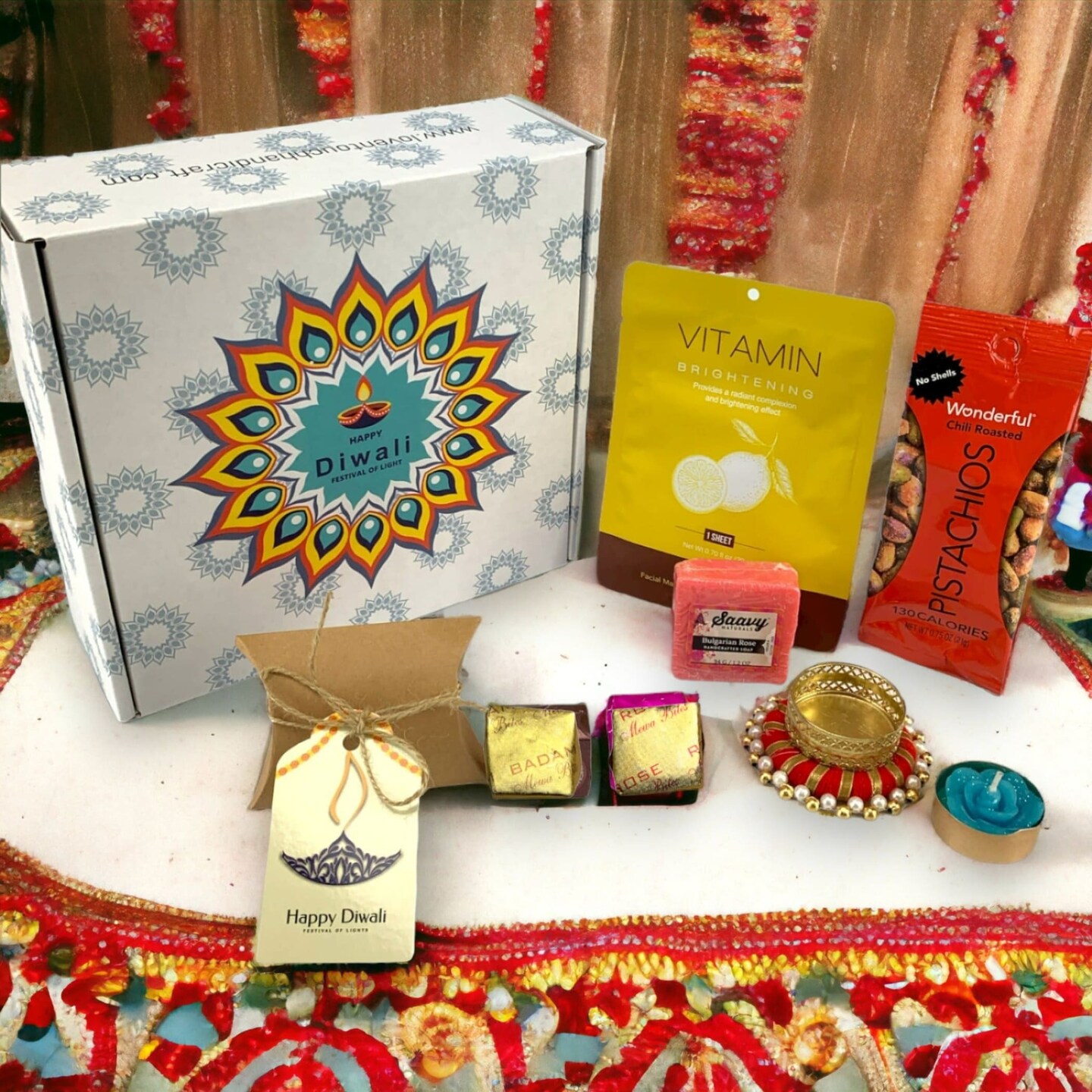 Personalized Diwali Gifts Hamper For Her Indian Diwali Gift Boxes Navratri Gift Box Hamper Basket Sweets Dry Fruits For Employees Home Office Friends Family Handmade Return Gifts Items