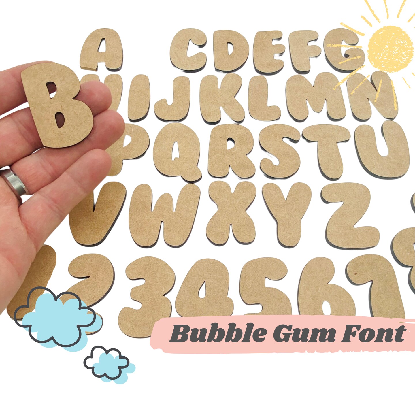 Small Bubble Gum Font | Simple Letters | Bubbly Letters | Wood Crafts ...