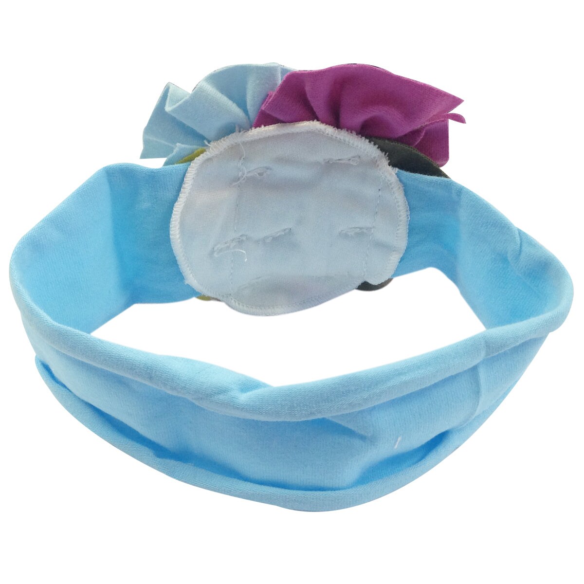 Wrapables Cotton Floral Baby Headbands, Bright Blossoms on Aqua