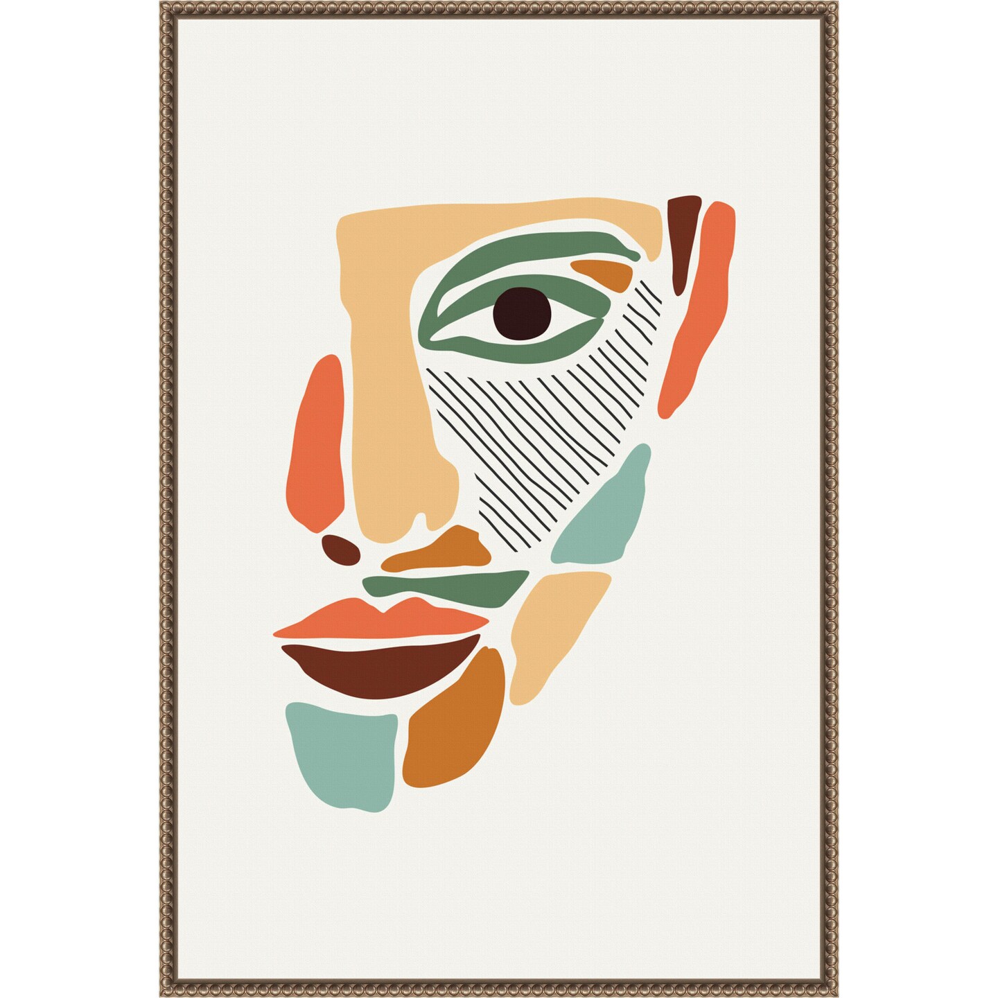 Color Abstract Faces #2 by Jay Stanley Framed Canvas Wall Art