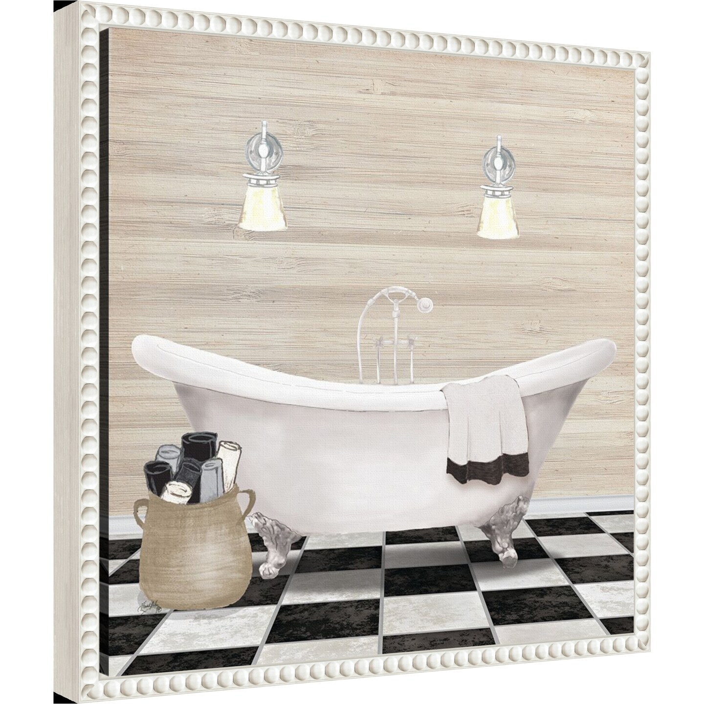 Bathroom I by Elizabeth Medley Framed Canvas Wall Art