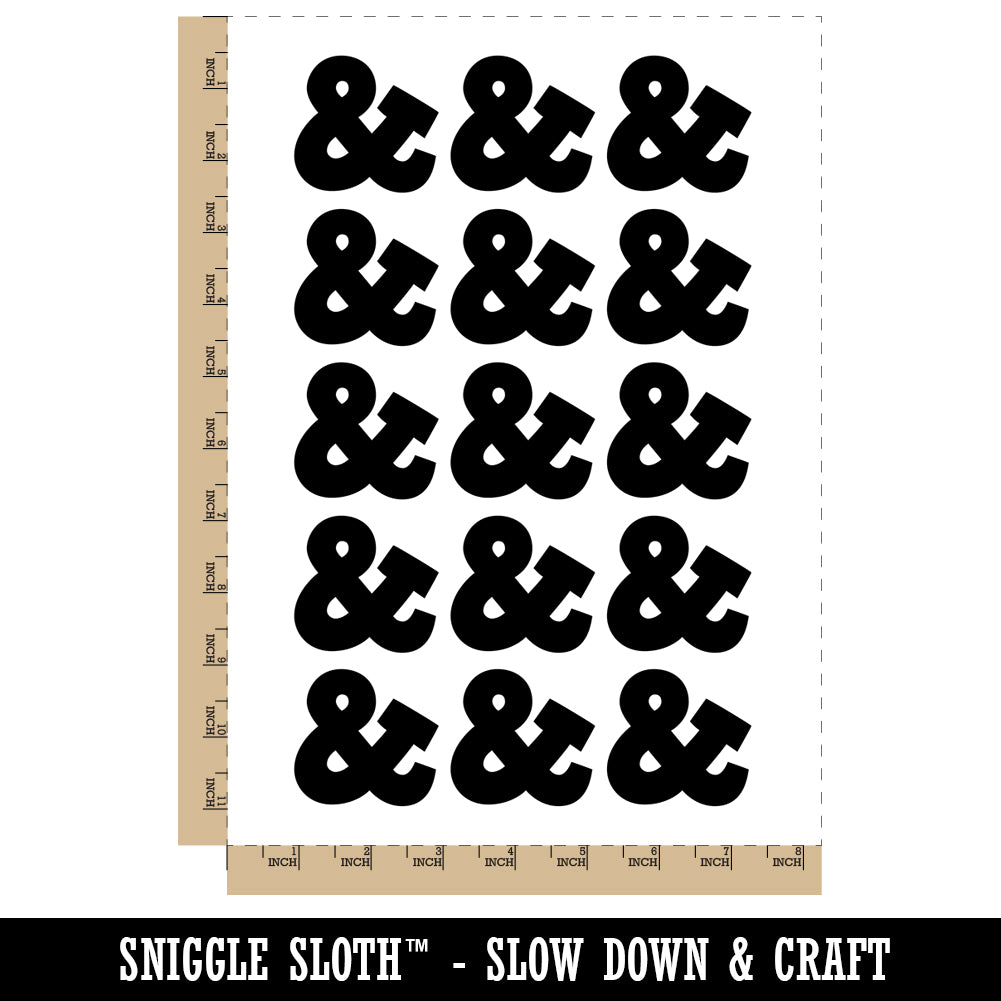 Ampersand Symbol And Temporary Tattoo Water Resistant Fake Body Art Set Collection (1 Sheet)