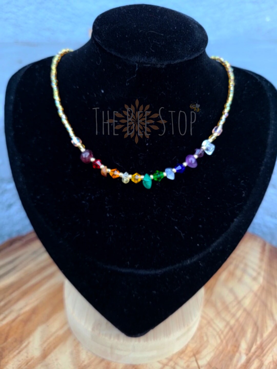 Chakra ~ Choker Necklace, Clear Quartz, Garnet, Carnelian