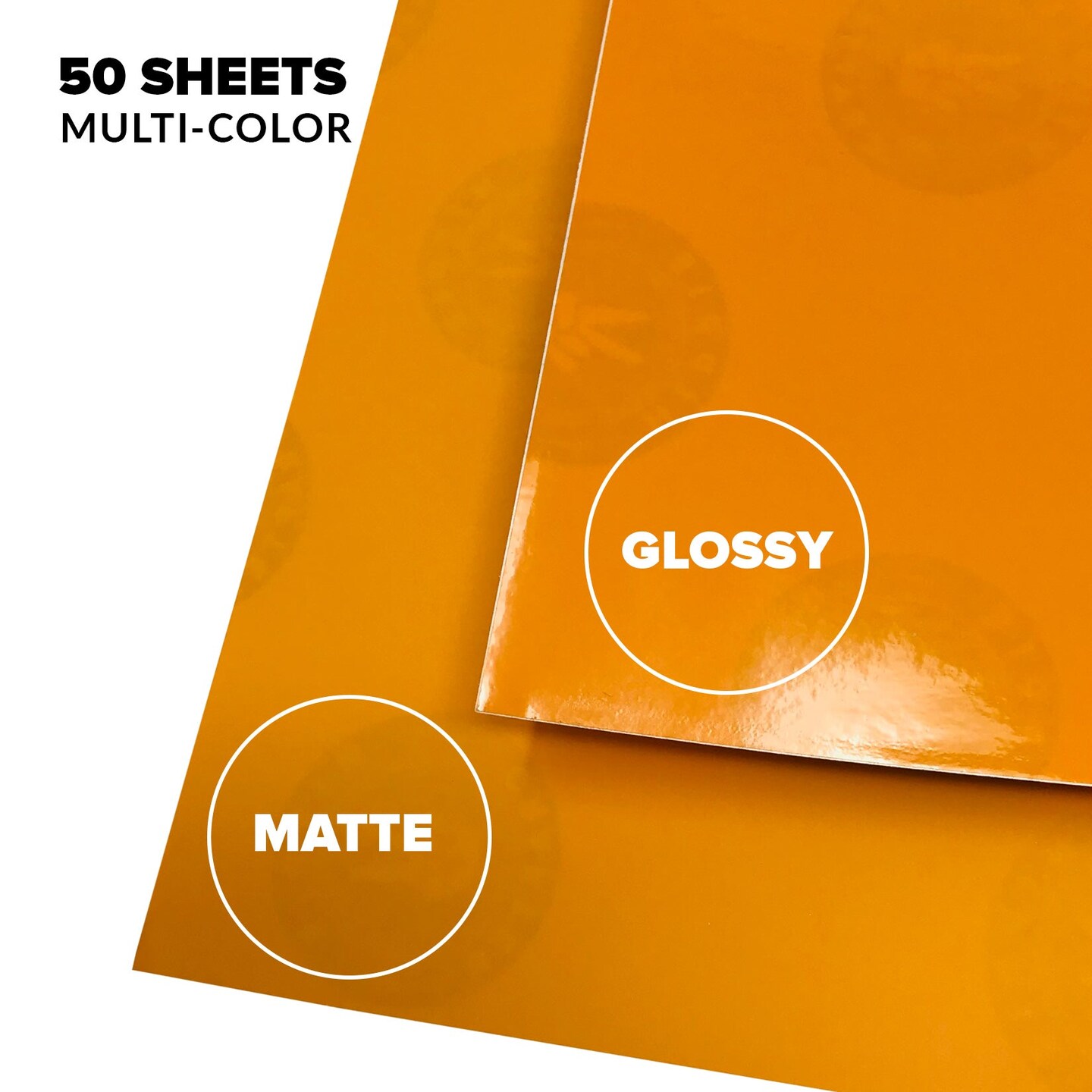 50 Pack Adhesive Permanent Vinyl - Endless Crafting Possibilities with Glossy &#x26; Matte Vinyl Sheets to Decorate Your House, Party, Car, Mugs, and More