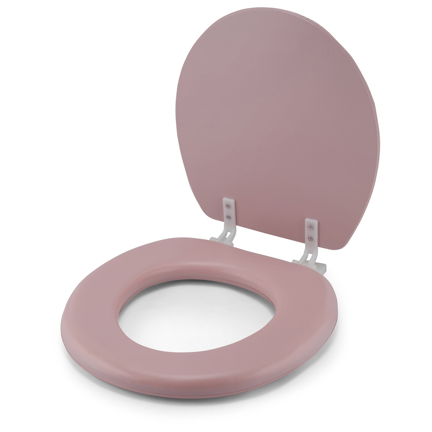 Embroidered Padded Soft Round Toilet Seat With Easy Clean &#x26; Change Hinge