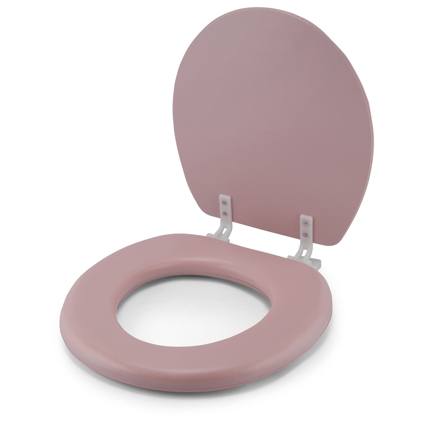 Embroidered Padded Soft Round Toilet Seat With Easy Clean & Change Hinge