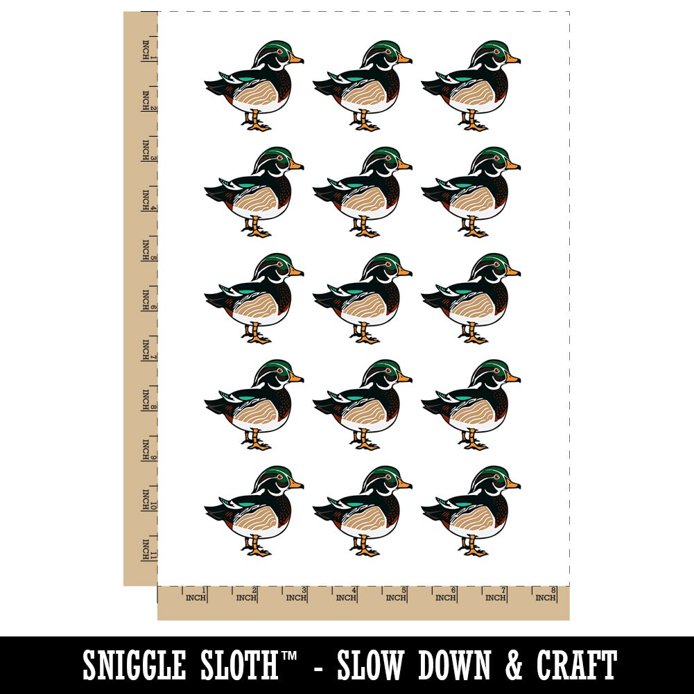 Elegant Wood Duck Temporary Tattoo Water Resistant Fake Body Art Set Collection (1 Sheet)