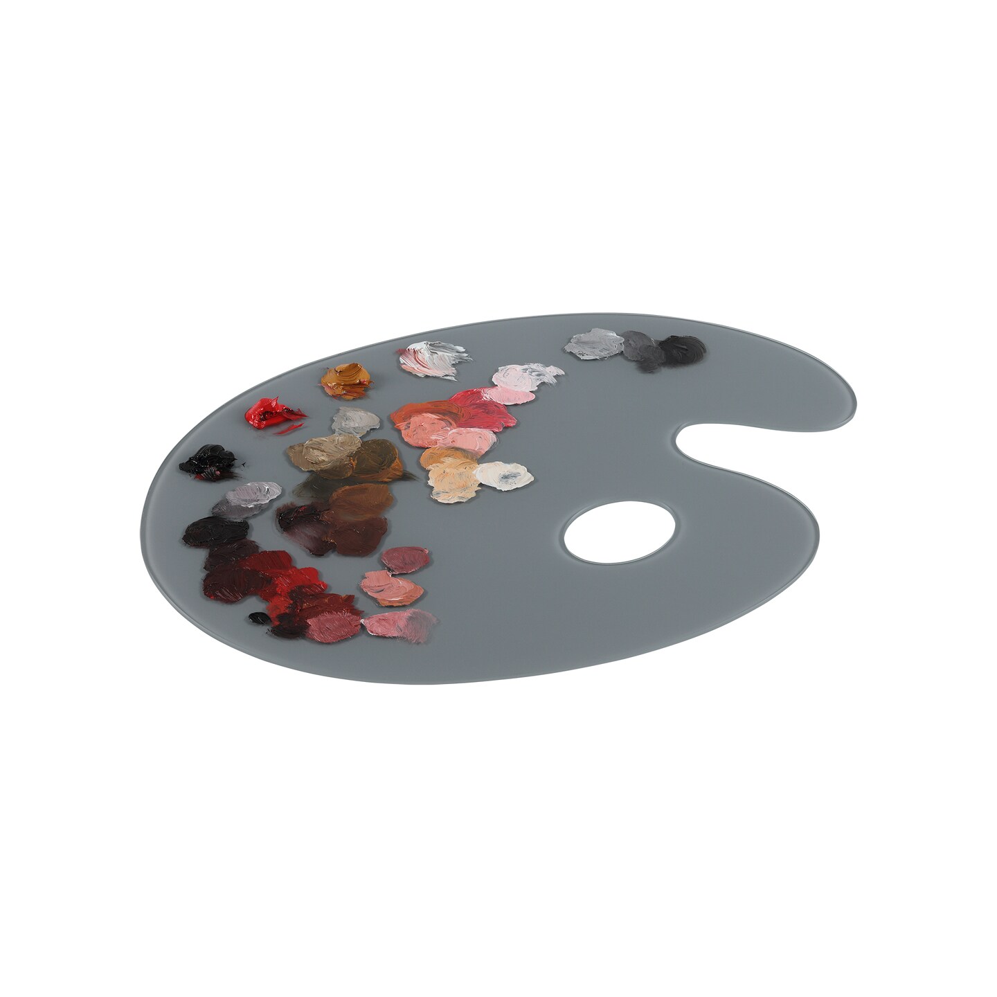 New York Central Grey Tempered Glass Palette 10x14&#x22; Oval &#x2013; Scratch-Resistant, Easy-to-Clean Artist Palette for Precise Color Mixing, Reduced Glare, Solvent-Resistant