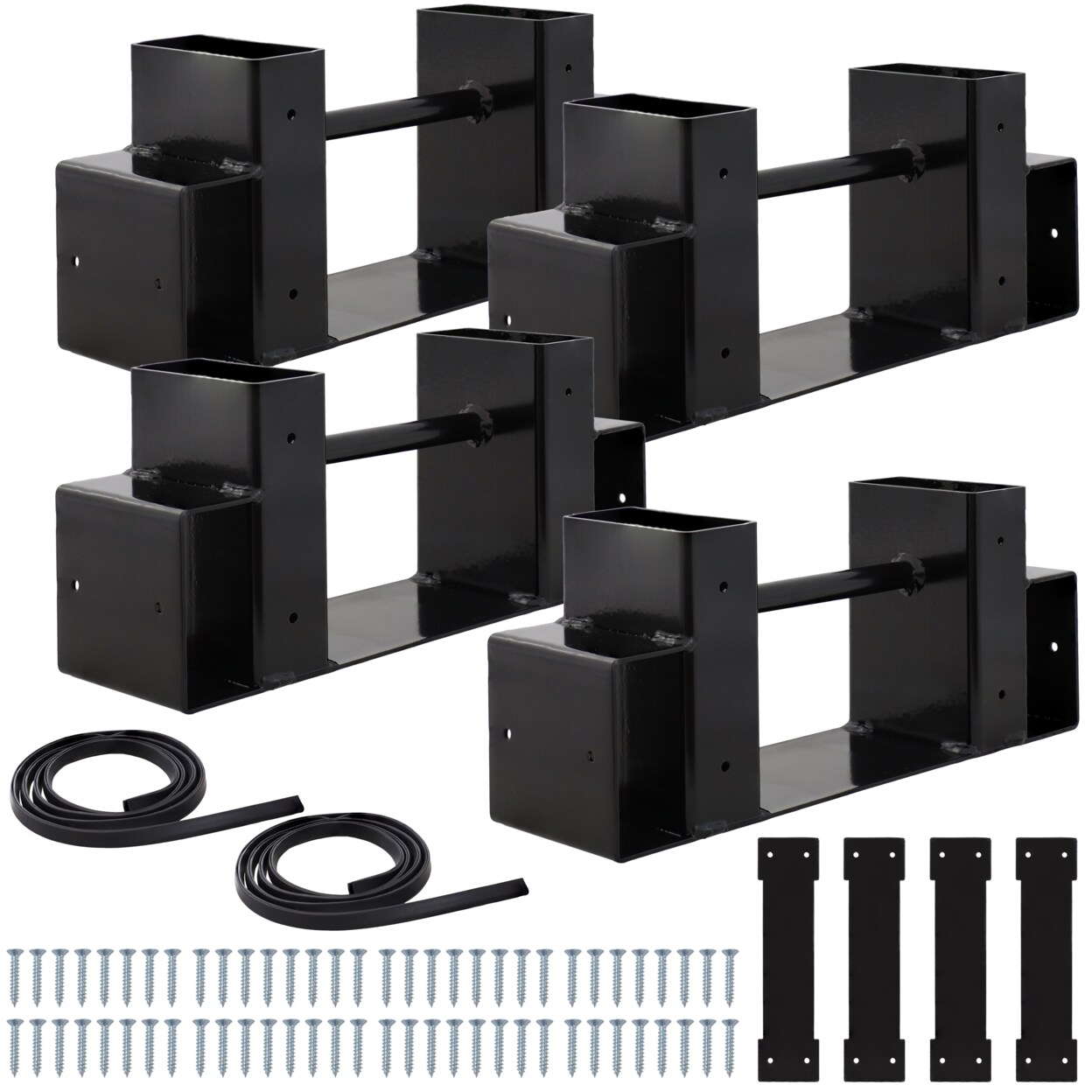 Sunnydaze Steel Adjustable Firewood Log Rack Bracket Kit - Set Of 2