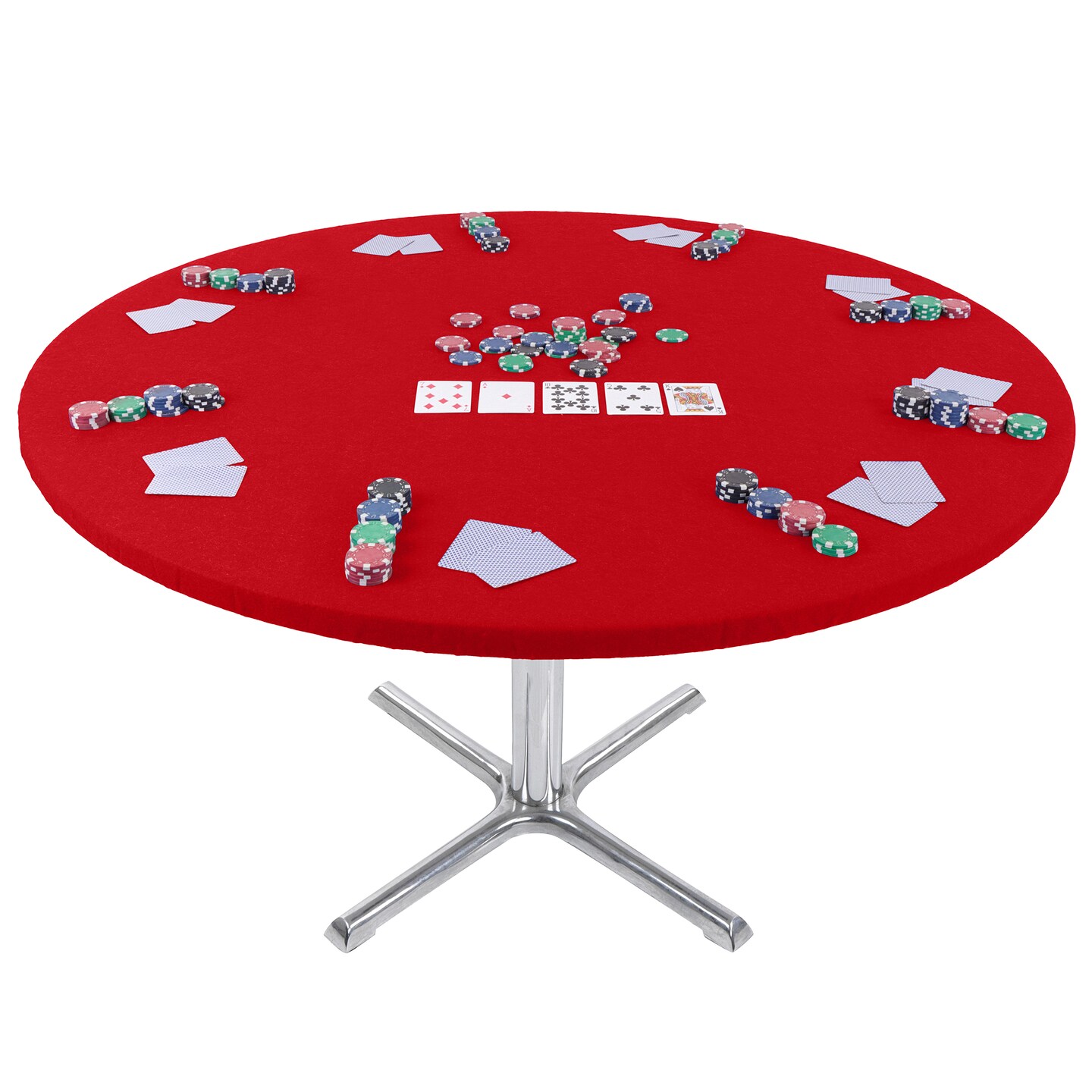 Jigitz Round Game Table Cover - 36in to 48in Felt Poker Table Cover