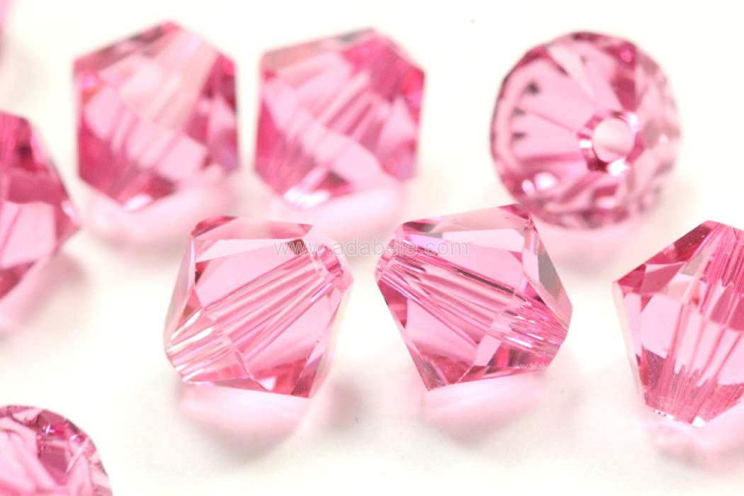 50pcs Authentic Preciosa 6mm Faceted Bicone Crystal Beads Pink Rose Compatible with Swarovski Crystals 5301/5328 Pre-B637