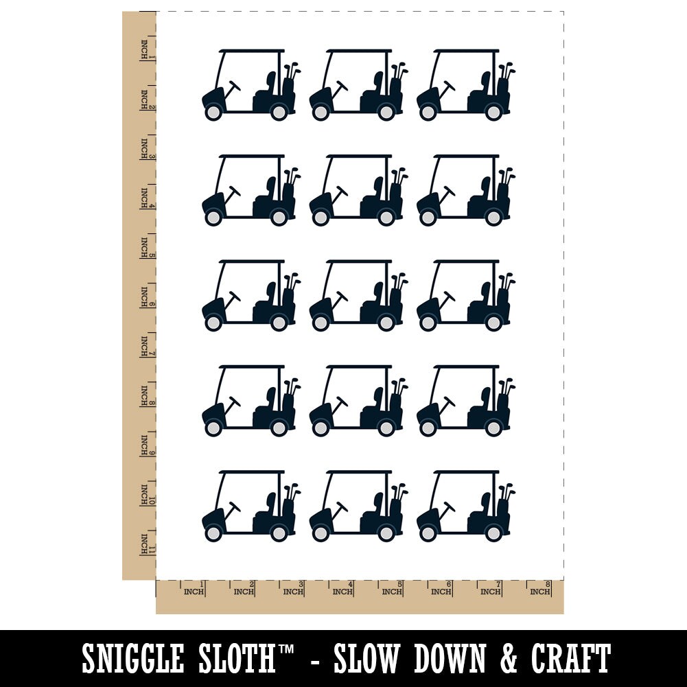 Golf Cart Caddy with Clubs Temporary Tattoo Water Resistant Fake Body Art Set Collection (1 Sheet)