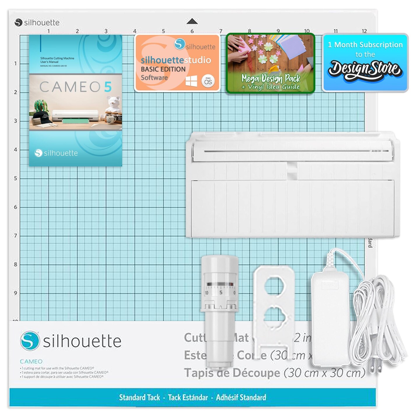 Silhouette White Cameo 5 w/ 8-in-1 Turquoise Heat Press &#x26; Siser HTV