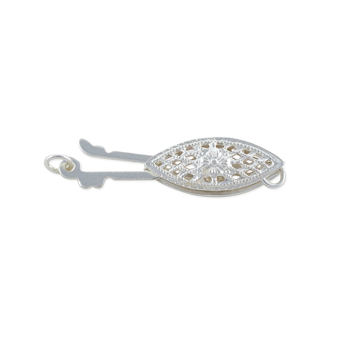 JewelrySupply Sterling Silver Filigree Pearl Necklace Clasp 16x6mm Sterling Silver with .925 STAMP