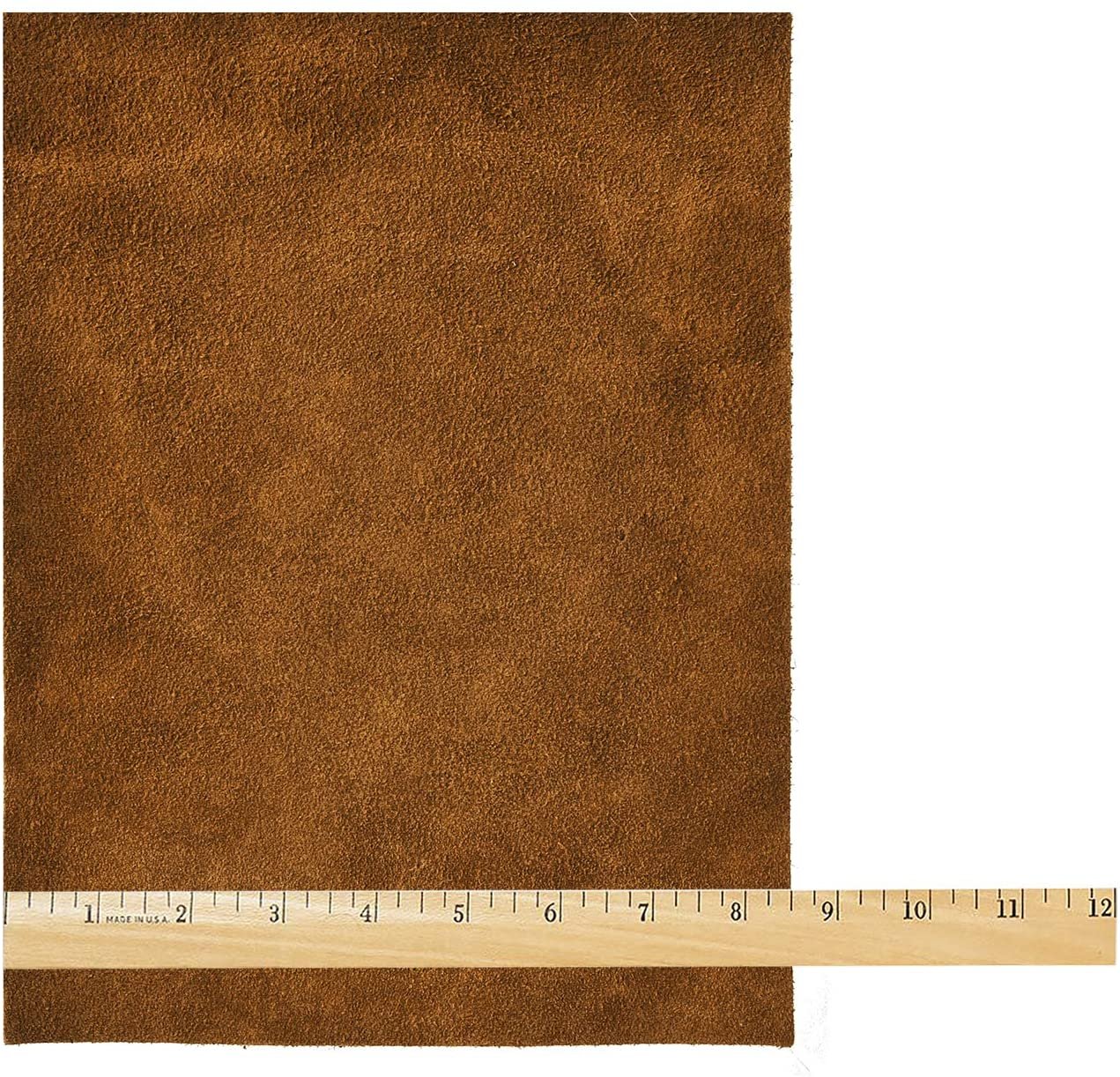 Natural Leather Suede Leather, 2-4 oz (.8-1.6mm) Medium Brown 8.5&#x22;x11&#x22; Pre Cut Cowhide Full Grain Leather