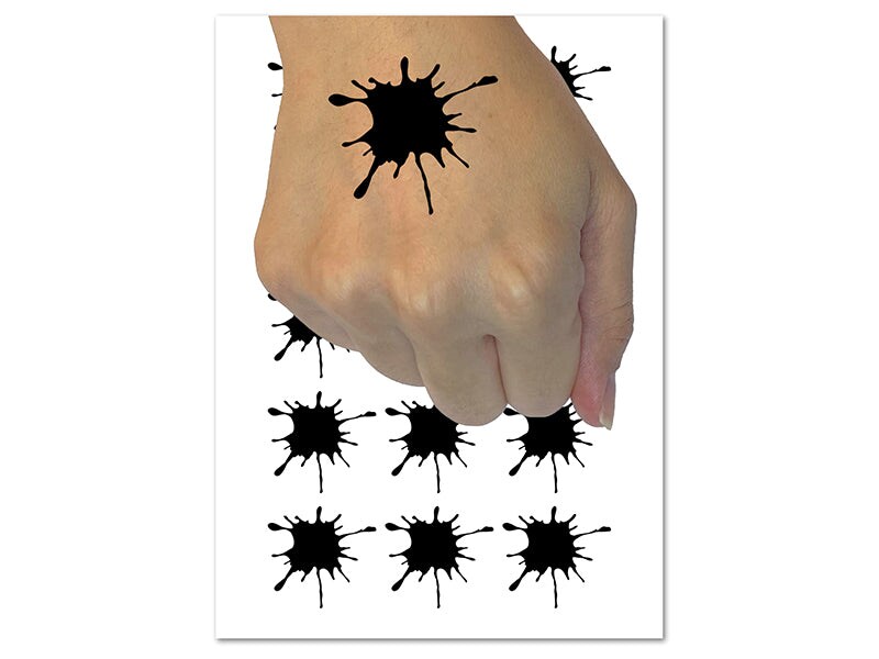 Ink Splatter Temporary Tattoo Water Resistant Fake Body Art Set Collection 1 Sheet Michaels 5220