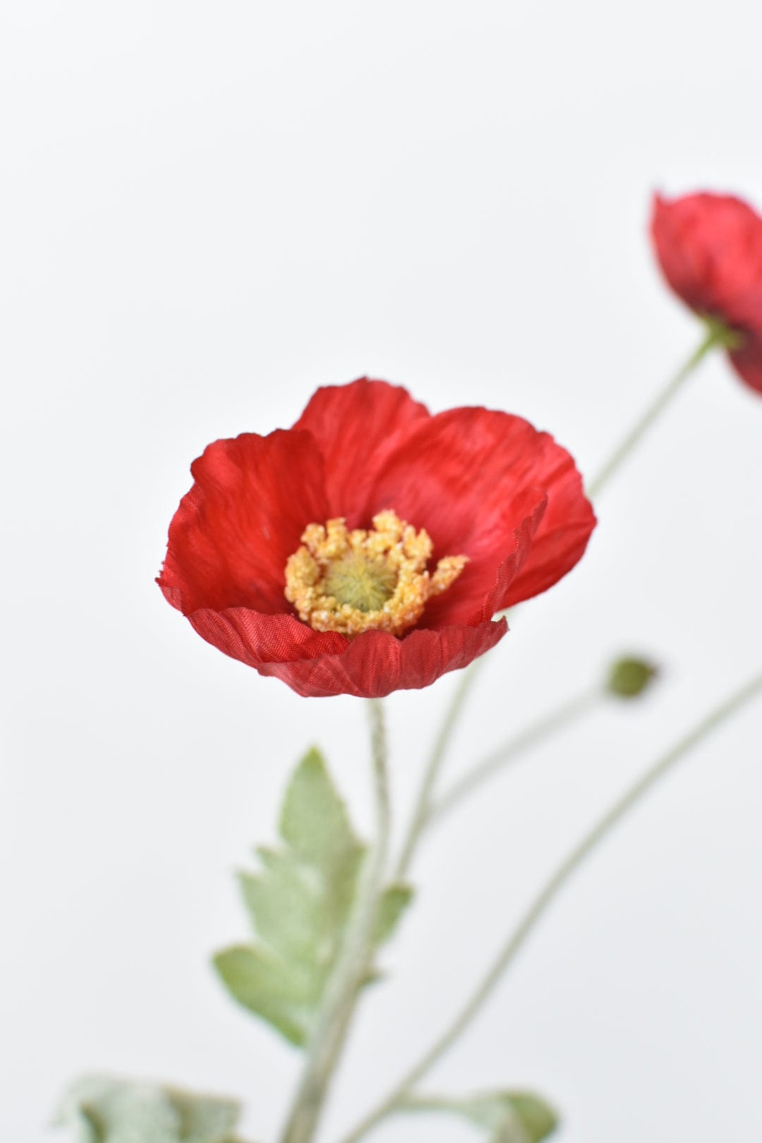 24&#x22; Faux Red Poppy Stem