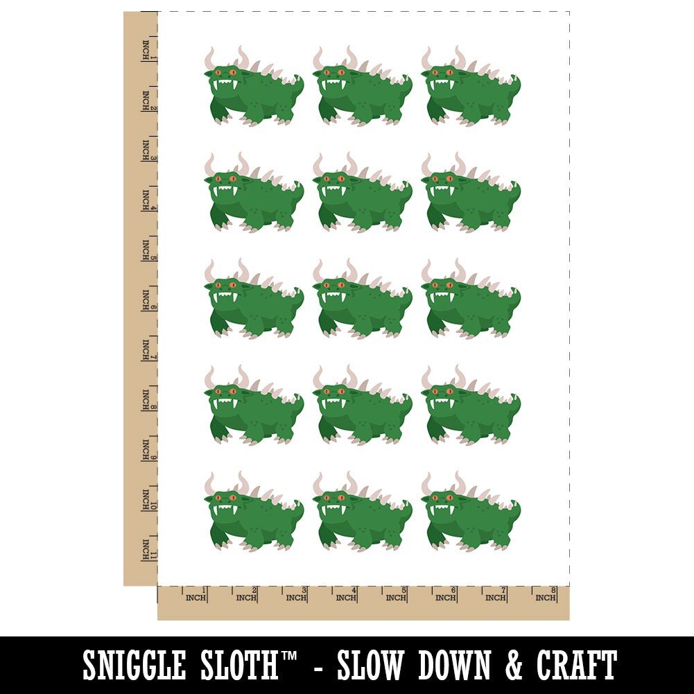 Hodag American Folklore Monster Temporary Tattoo Water Resistant Fake Body Art Set Collection (1 Sheet)