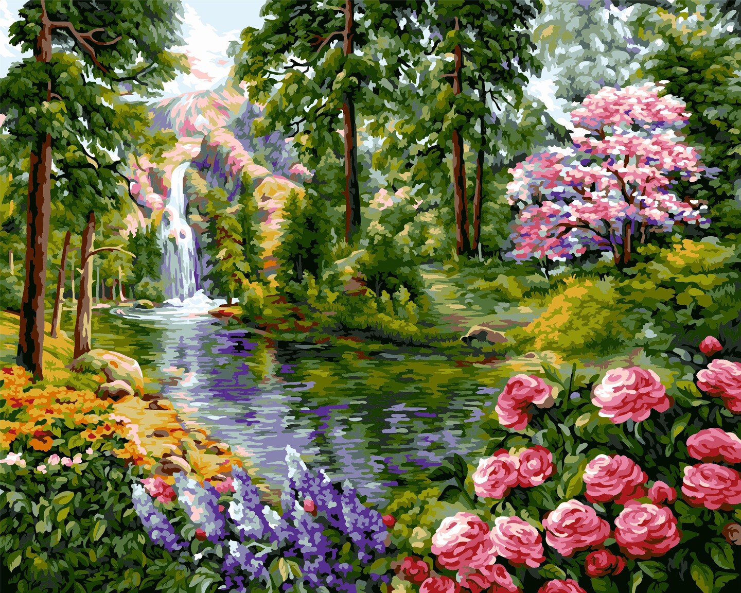Painting by Numbers kit Crafting Spark Heaven Gardens A117 19.69 x 15.75 in