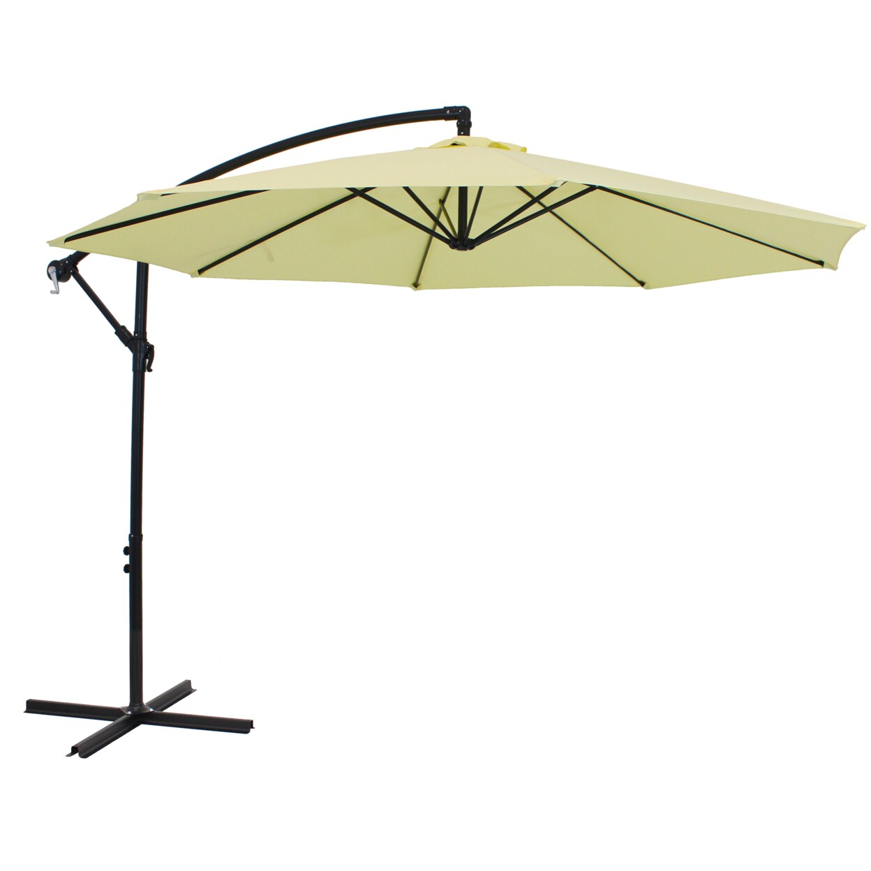 Sunnydaze   9.5 ft Cantilever Offset Patio Umbrella with Crank - Buttercup