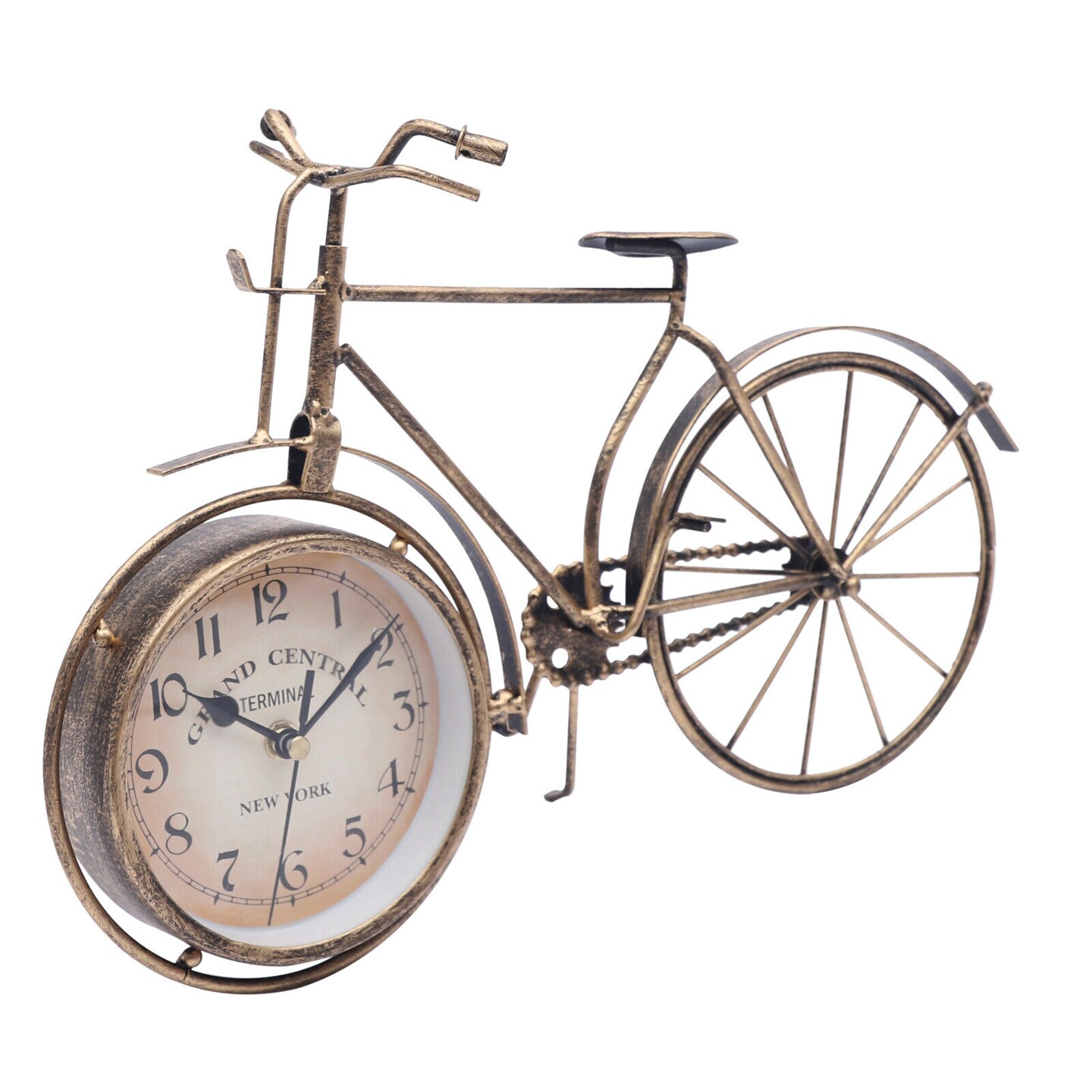 Kitcheniva Vintage Bronze Metal Bicycle Table Clock Decor