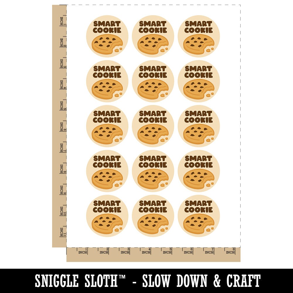 Smart Cookie Chocolate Chip Teacher Student Temporary Tattoo Water Resistant Fake Body Art Set Collection (1 Sheet)