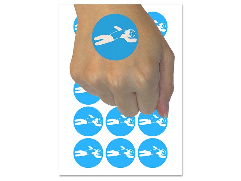 Swimming Swimmer Backstroke Temporary Tattoo Water Resistant Fake Body Art Set Collection 1 0277