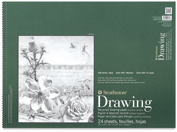 Strathmore 400 Series Recycled Drawing Pad - 24&#x22; x 18&#x22;, Landscape, 24 Sheets
