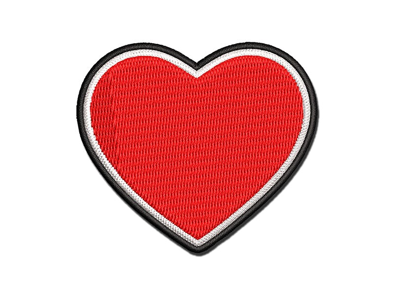 Heart Solid Multi-Color Embroidered Iron-On Patch Applique