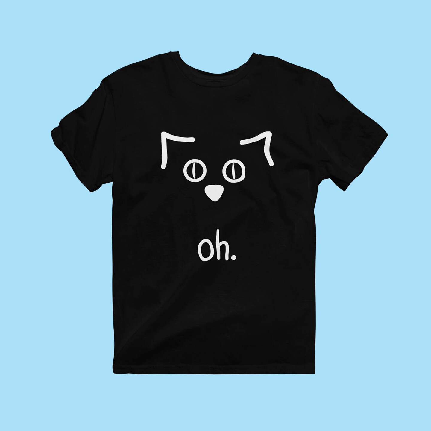 Cat Face Cheap Cat T Shirts Cute Black Cat Kids T-Shirt By Philipp - Main Image