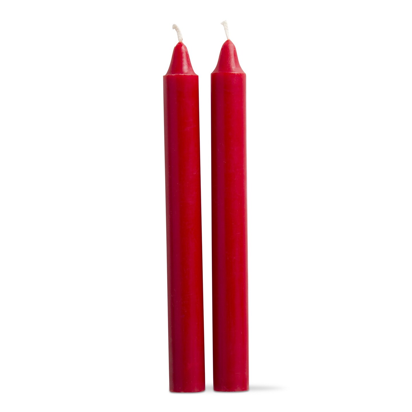 8" Red Traditional Taper Candles Set Of 2 Paraffin Wax, Burn Time 7 Hours.