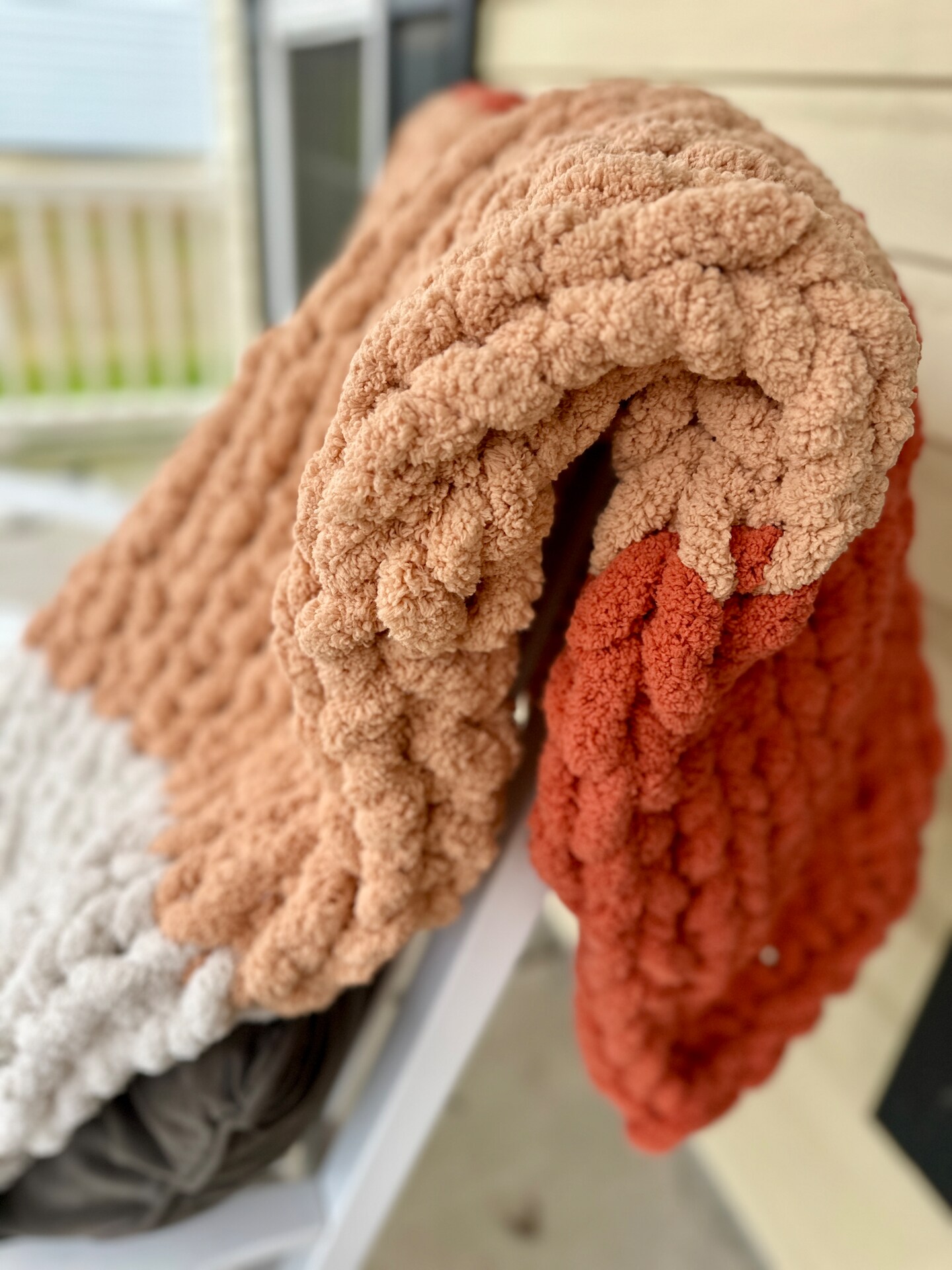 Hand crochet blanket color shops orange