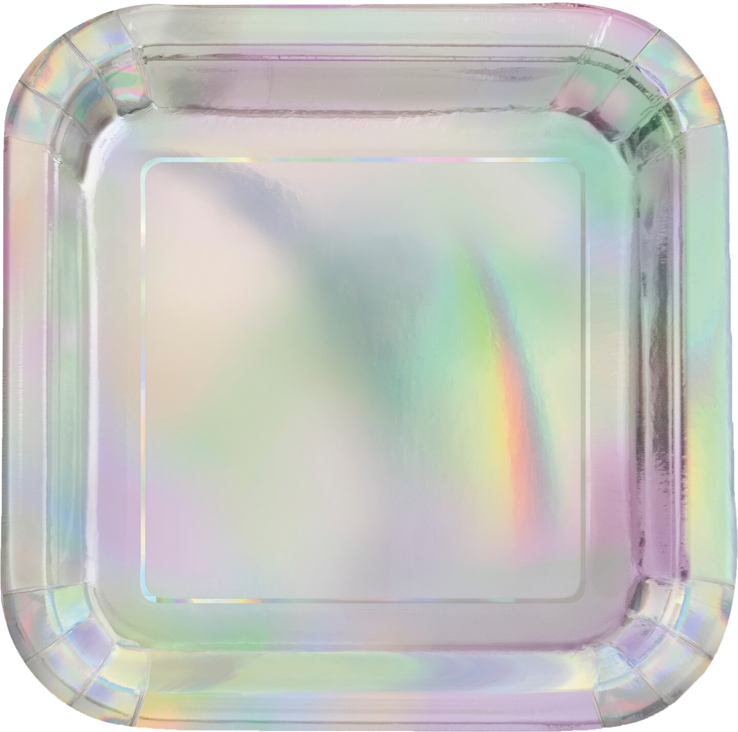 Iridescent Foil Square 7&#x22; Dessert Plates, 8ct