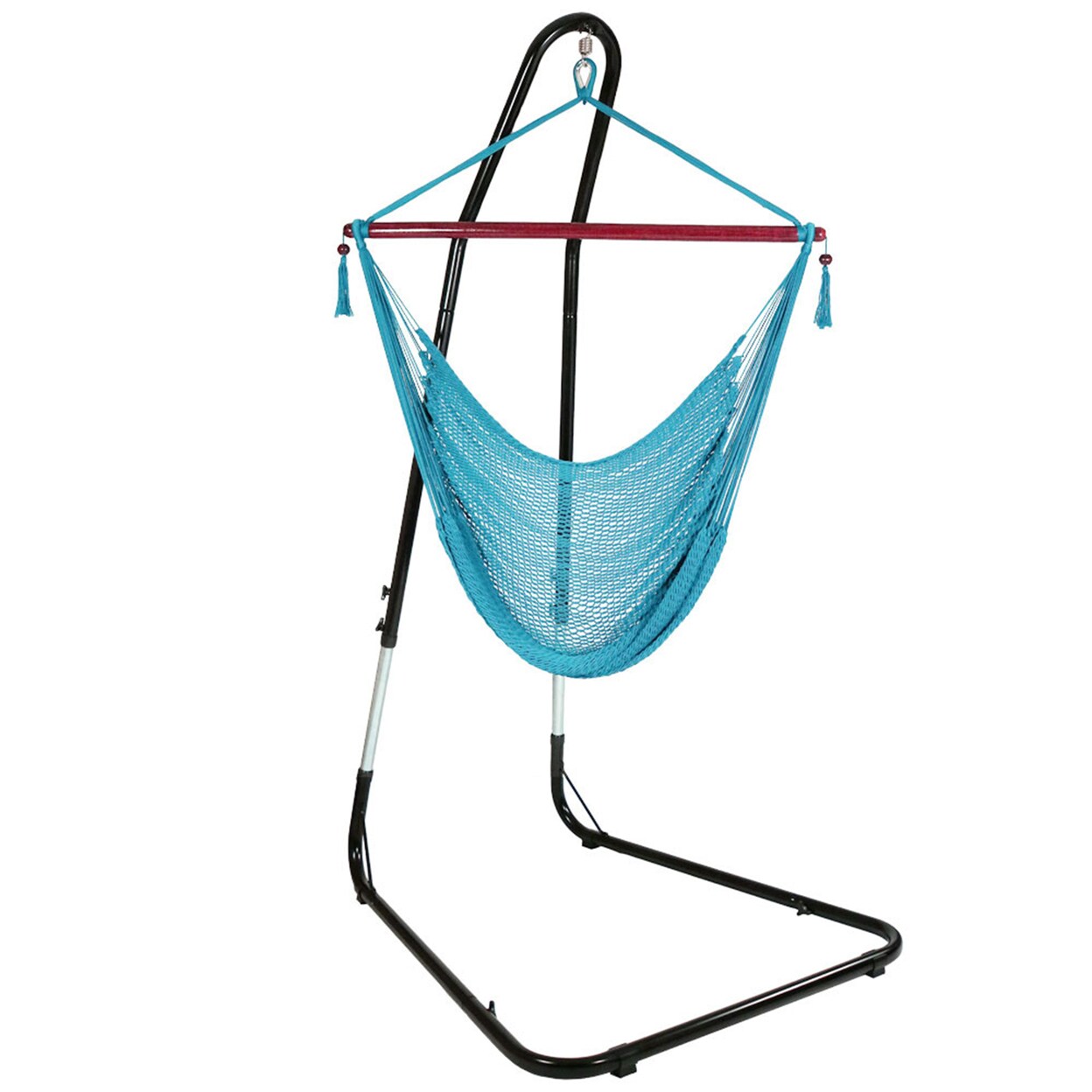 Sunnydaze Extra Large Hammock Chair With Adjustable Steel Stand - Sky Blue