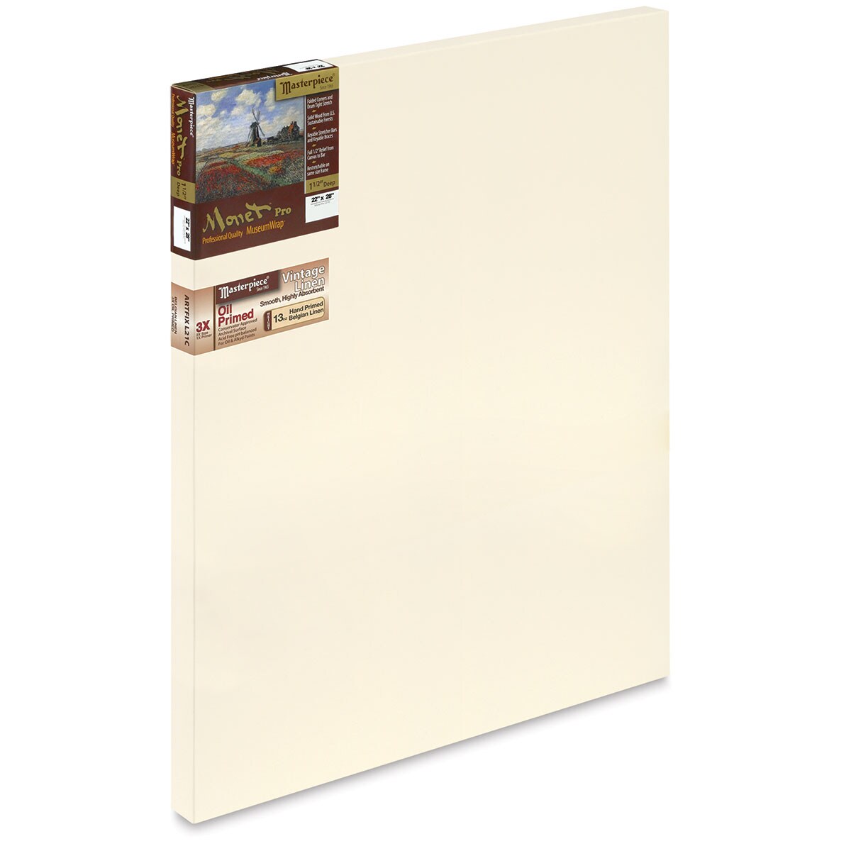 Masterpiece Monet Pro Linen Canvas - 22&#x22; x 28&#x22;, Oil Primed