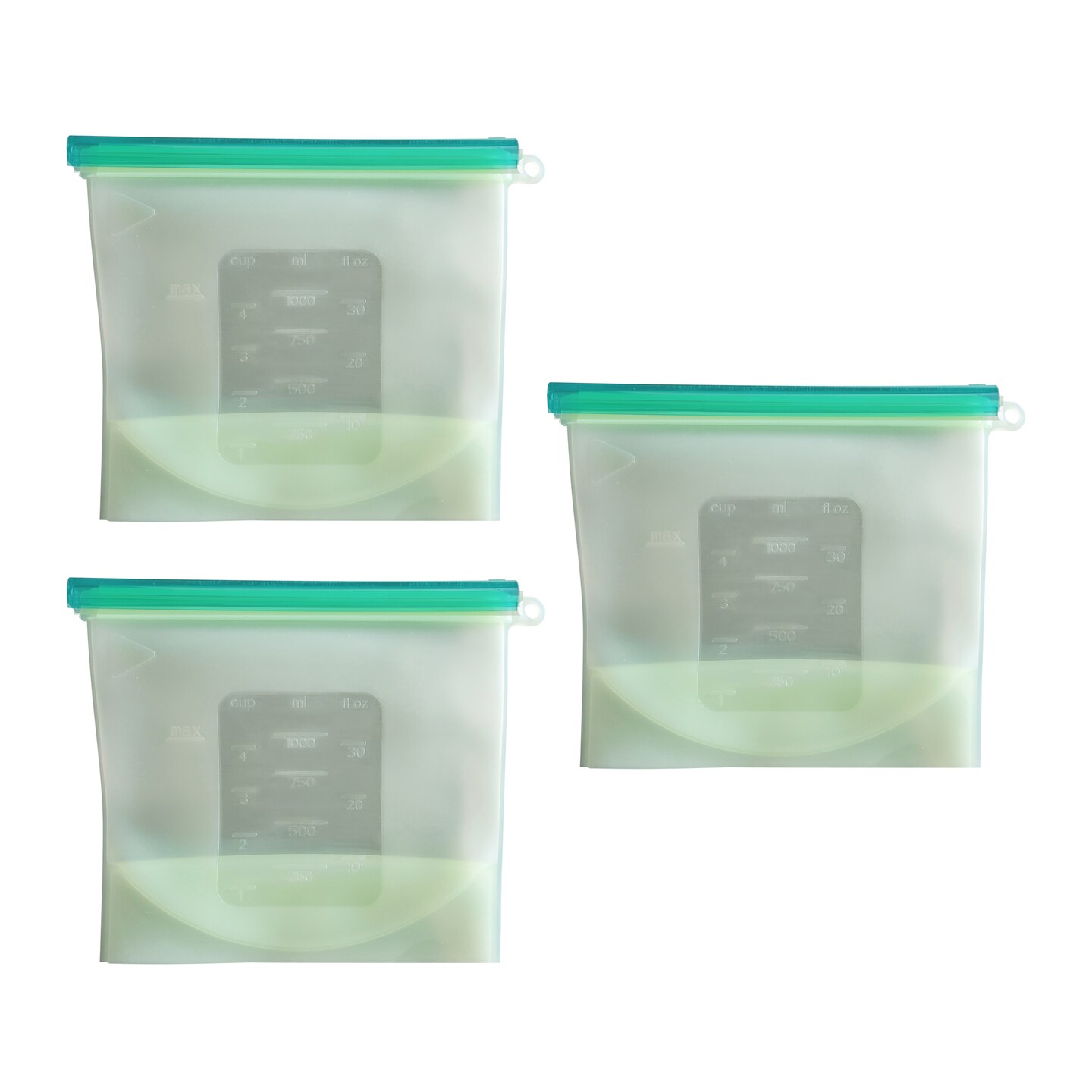 7Penn Silicone Food Storage Bag 1000mL - 3pk 7.75 x 4in Reusable Food Bags