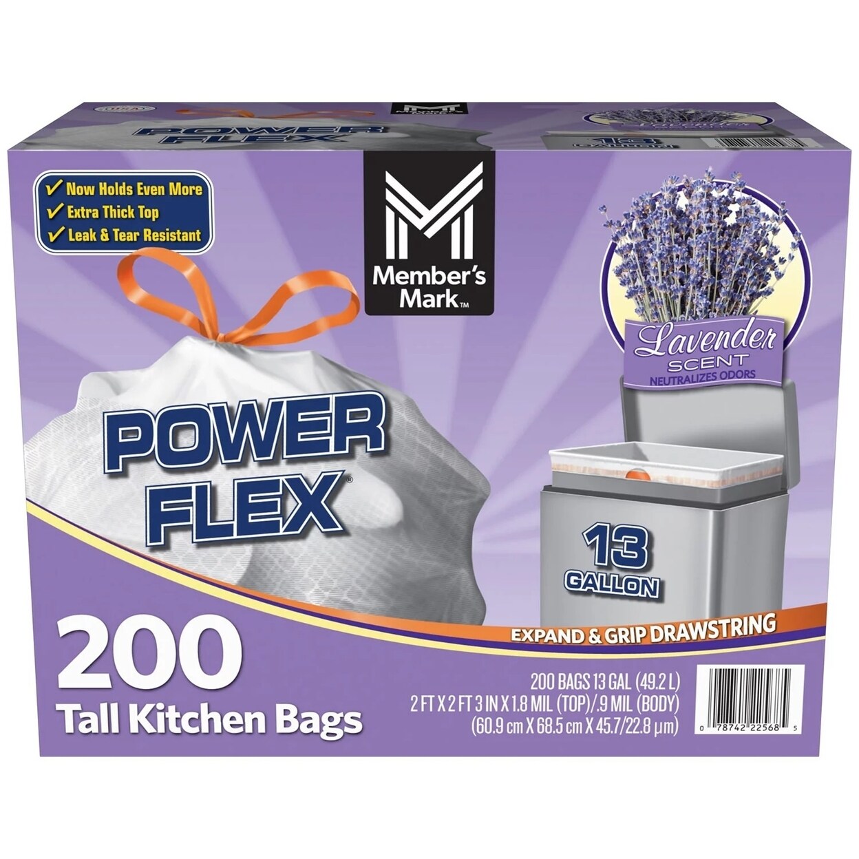 Members Mark Tall Kitchen Drawstring Trash Bags (13 Gallon 200 Count Total)
