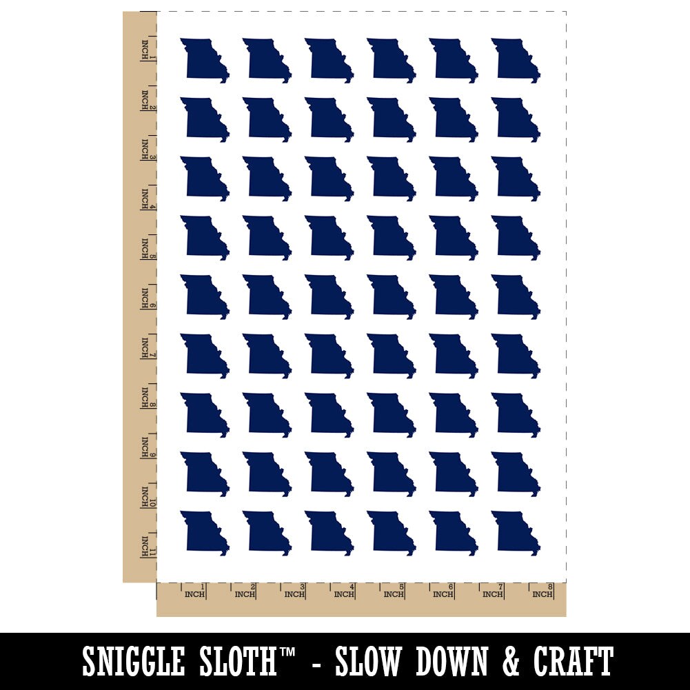 Missouri State Silhouette Temporary Tattoo Water Resistant Fake Body Art Set Collection (1 Sheet)