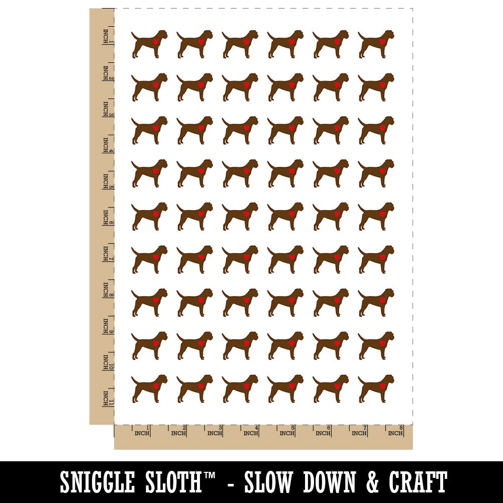 Border Terrier Dog with Heart Temporary Tattoo Water Resistant Fake Body Art Set Collection (1 Sheet)