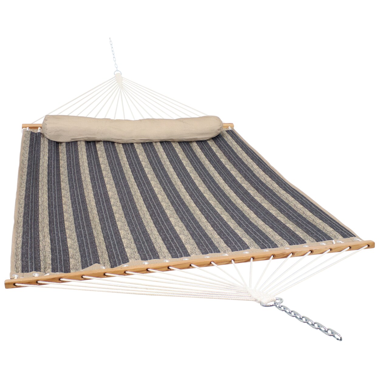 Sunnydaze Large Quilted Hammock With Spreader Bar And Pillow - Mountainside