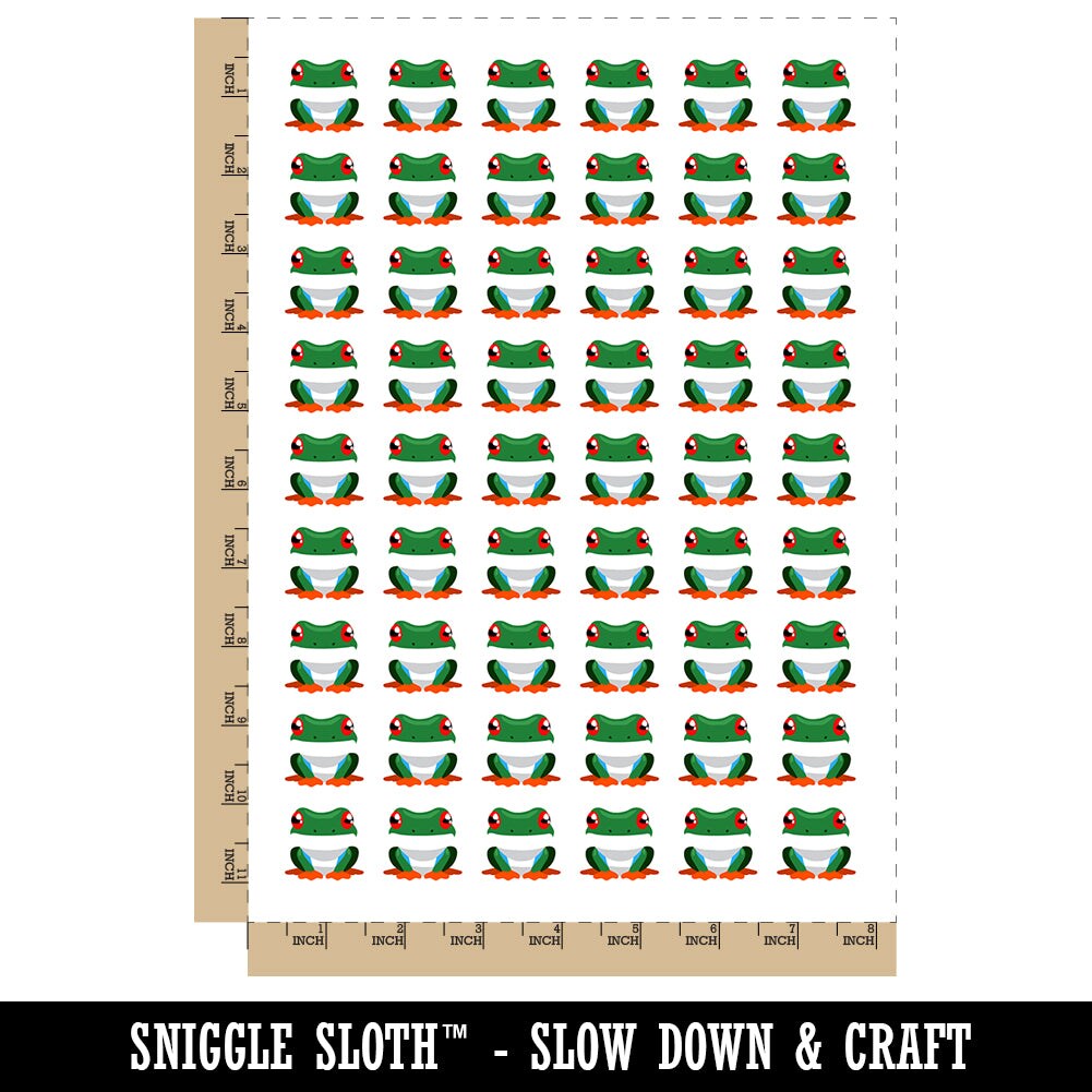 Colorful Tree Frog Temporary Tattoo Water Resistant Fake Body Art Set Collection (1 Sheet)
