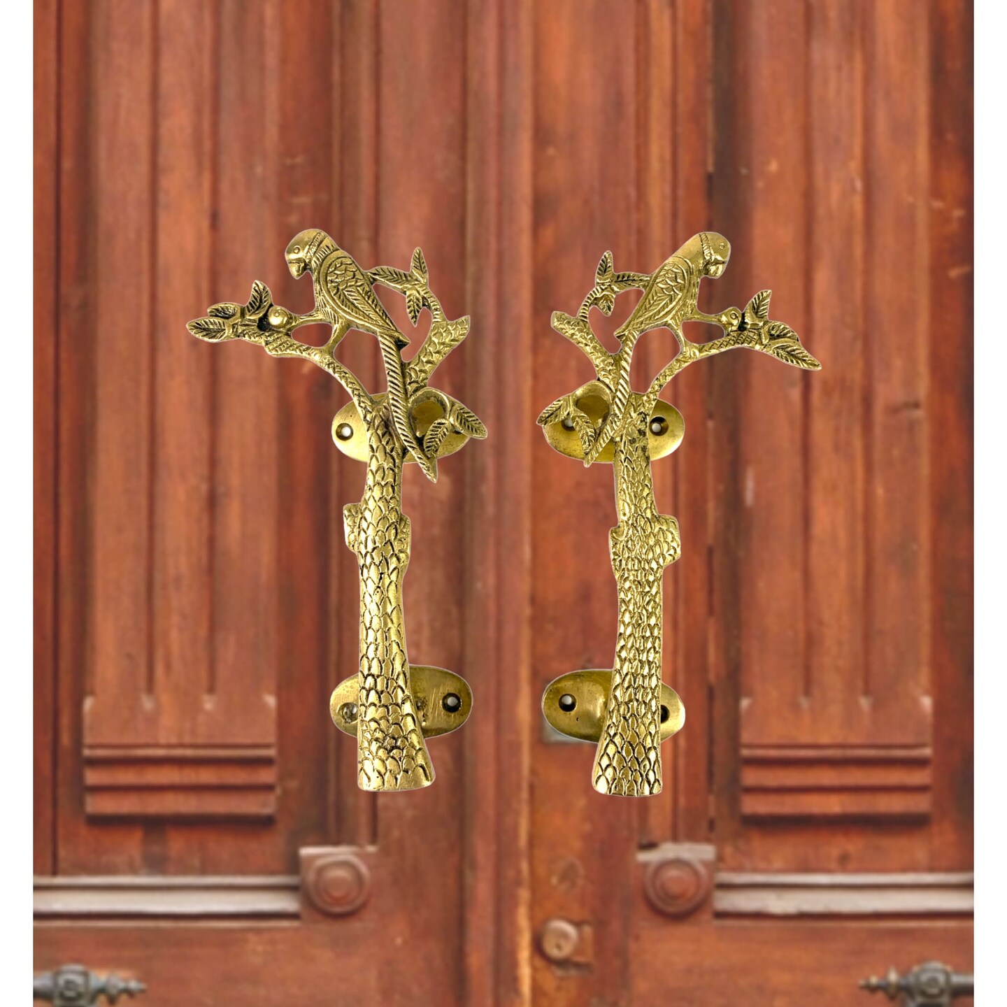 Brass Cockatoo Door Handle Pair | Peafowl Bird Wardrobe Pull | popular Home Decoration