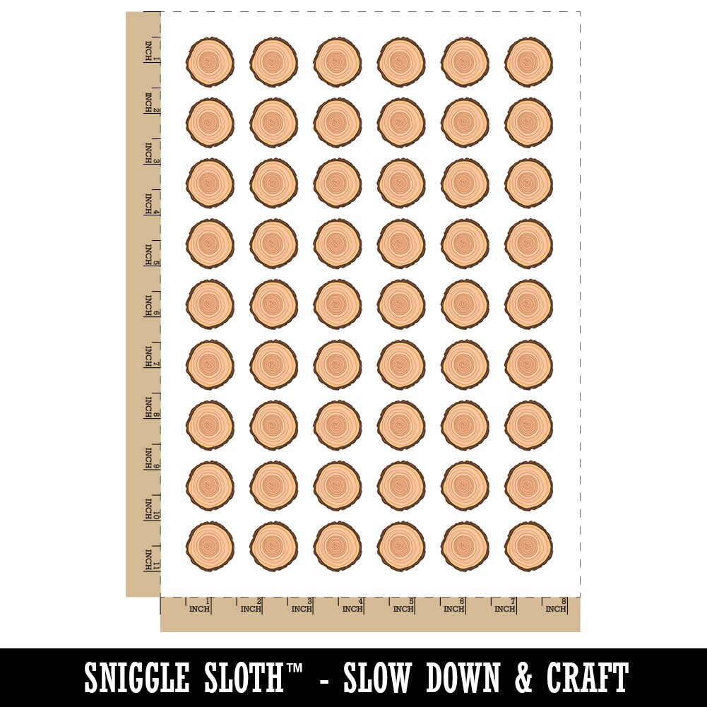Hand Drawn Tree Rings Doodle Temporary Tattoo Water Resistant Fake Body Art Set Collection (1 Sheet)